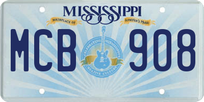 MS license plate MCB908