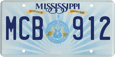 MS license plate MCB912