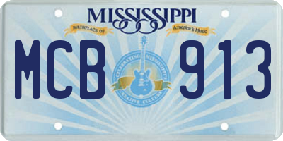 MS license plate MCB913