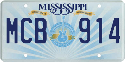 MS license plate MCB914