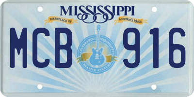 MS license plate MCB916
