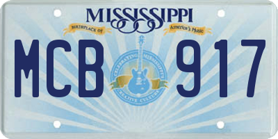 MS license plate MCB917