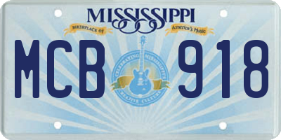 MS license plate MCB918