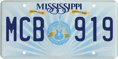 MS license plate MCB919