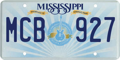 MS license plate MCB927