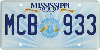 MS license plate MCB933