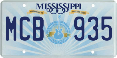 MS license plate MCB935