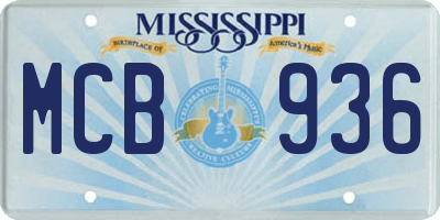 MS license plate MCB936