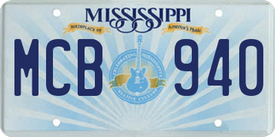 MS license plate MCB940