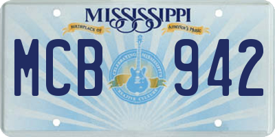 MS license plate MCB942