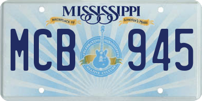 MS license plate MCB945