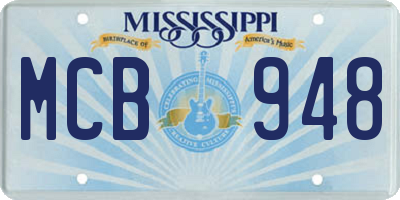 MS license plate MCB948