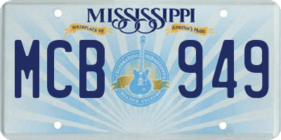 MS license plate MCB949