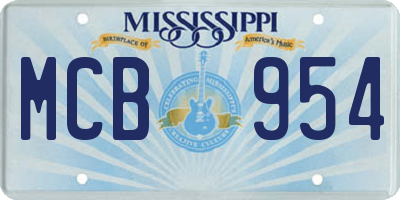 MS license plate MCB954