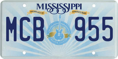 MS license plate MCB955