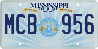 MS license plate MCB956