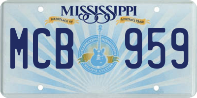 MS license plate MCB959