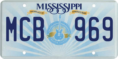 MS license plate MCB969