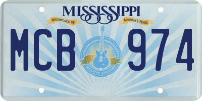 MS license plate MCB974