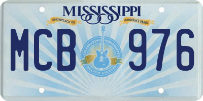 MS license plate MCB976