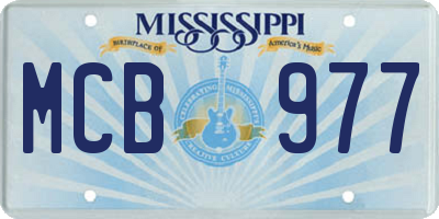 MS license plate MCB977