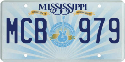 MS license plate MCB979