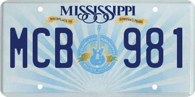 MS license plate MCB981