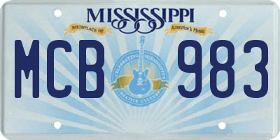 MS license plate MCB983