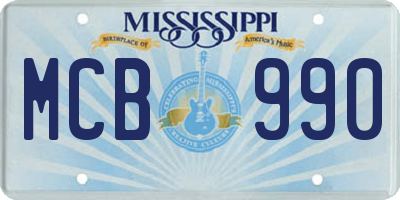 MS license plate MCB990