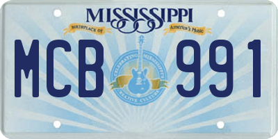 MS license plate MCB991