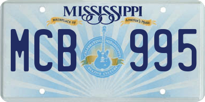 MS license plate MCB995