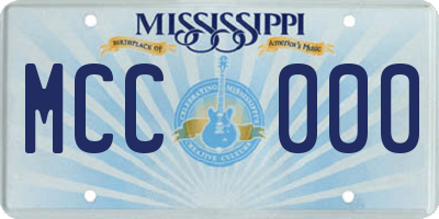 MS license plate MCC000