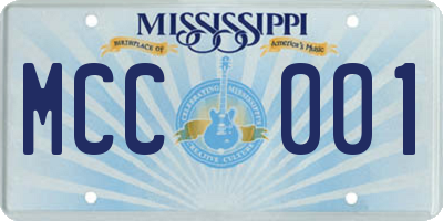 MS license plate MCC001