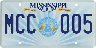 MS license plate MCC005