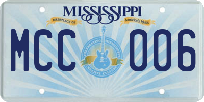 MS license plate MCC006