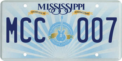 MS license plate MCC007