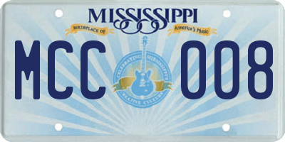 MS license plate MCC008