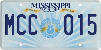 MS license plate MCC015