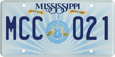 MS license plate MCC021