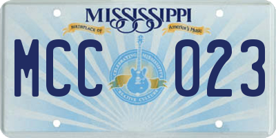MS license plate MCC023
