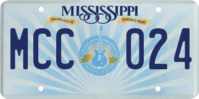 MS license plate MCC024