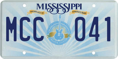 MS license plate MCC041