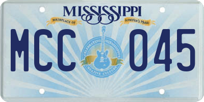 MS license plate MCC045