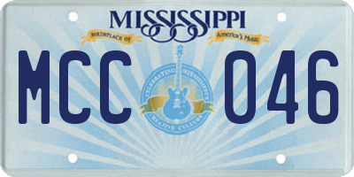 MS license plate MCC046