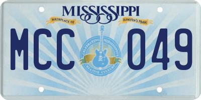 MS license plate MCC049