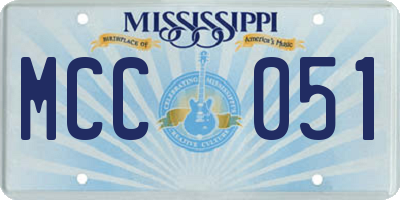 MS license plate MCC051