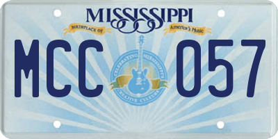 MS license plate MCC057