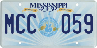 MS license plate MCC059