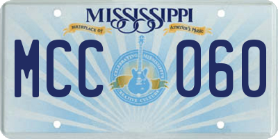 MS license plate MCC060
