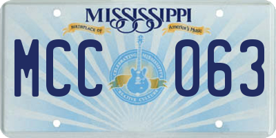 MS license plate MCC063